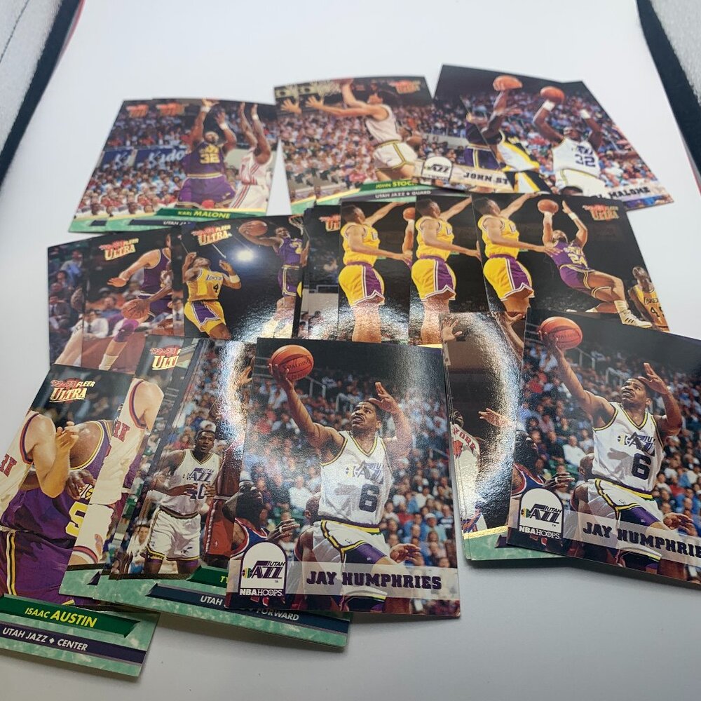 30ct 1992-1993 Ultra Fleer Utah Jazz Basketball Trading Cards NRMT